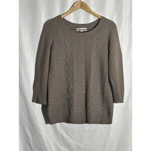 Ann Taylor LOFT Cable Knit Womens Wool Blend Crewneck Sweater Size Large